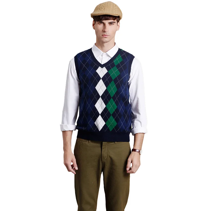 ZHILI Spring and Autumn Men's V-Neck Cashmere Vest | Мужская одежда