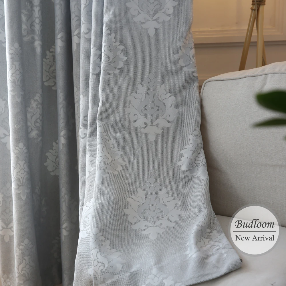 

European Jacquard Curtains For Bedroom High Quality Luxury Blackout Curtains For Living Room Ready-Made Window Drapes