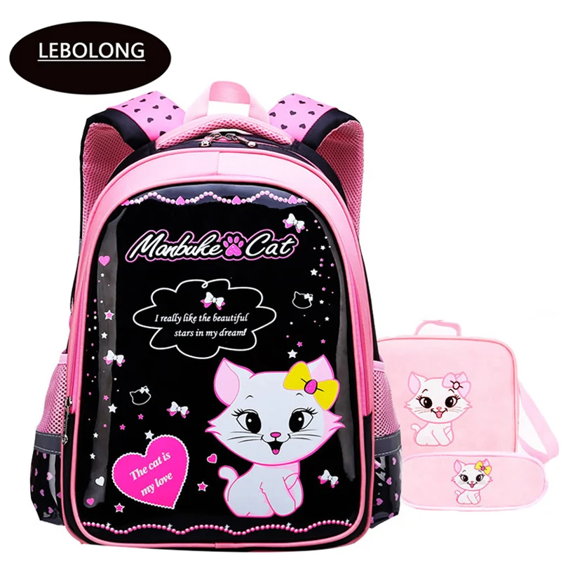 

Backpack Gato doce Da Menina Da Escola Bolsas Padro Miudo Dos Desenhos Animados Mochila Crianas Saco DE Escola Mochila Menina