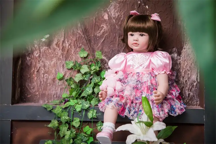 

Pursue Baby Princess Doll Soft Vinyl Lifelike Baby 24 Inch Collectible Weighted Real Looking Toddler Doll for Girl Birthday Gift