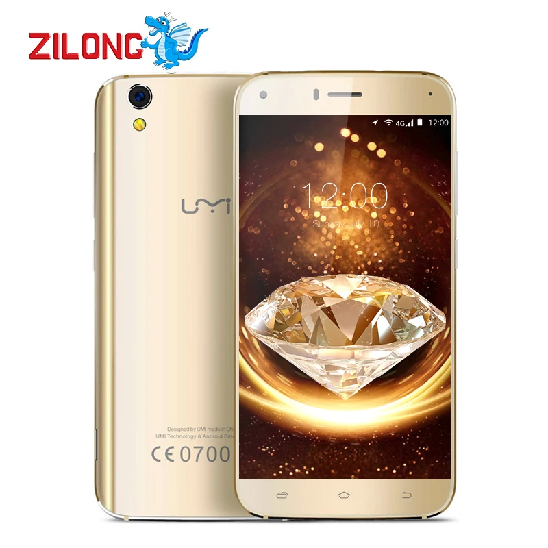 Восстановленное UMI diamond 5.0 дюймов 4 г смартфон MTK6753 Octa core Android 6.0 3 Оперативная память