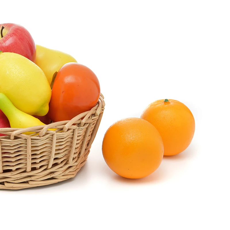 

Artificial Fruits Banana Pear Mango Orange Peach Kitchen Toys for Children Pretend Play Toys Fruit Store and Home Decoration