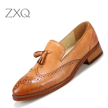 Fashion Men Brogues Men Shoes Moccasins Shoes Casual Men Shoes Flats Slip On Vintage Tassel Leather Shoes