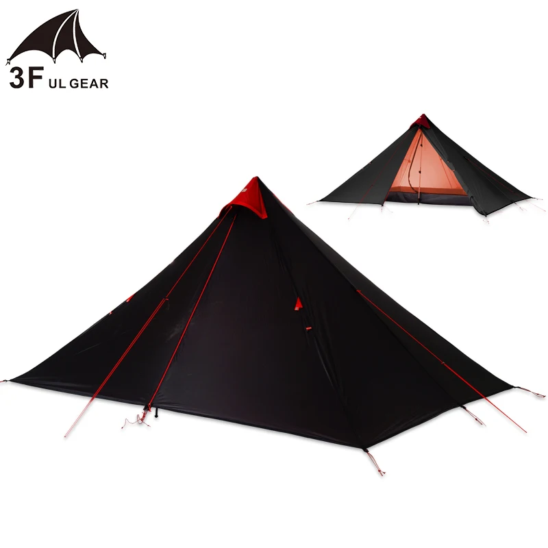 

3F UL Gear Single Person 15D Silicone Coating Rodless Double Layers Tent Waterproof Portable Ultralight Camping 3 Season