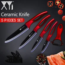 XYj Kitchen Knife Ceramic Knife Cooking Set 3″ 4″ 5″ 6″ inch + Peeler Beauty Blade Paring Fruit Vege Chef Knife Kitchen Tools