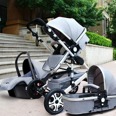 Быстрая! Последние 3 в 1 Детские коляски ЕС стандарт новорожденный коляска 0~ 36 месяцев Европа детская коляска Золотая детская коляска - Цвет: Gray