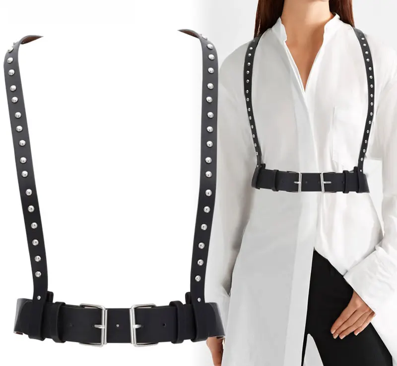 

Amazing PU leather waistband with rivets suspender #BLT18008