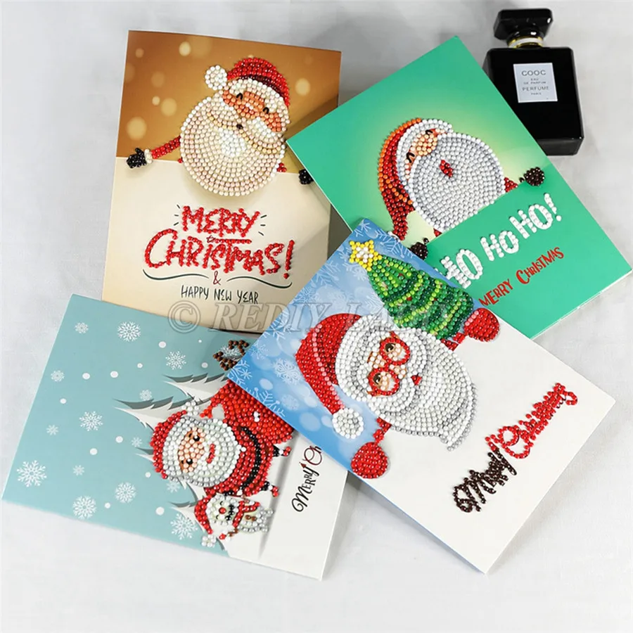 Специальная форма алмазная живопись поздравительная открытка мультфильм Санта Клаус рождественские подарки Рождественская Алмазная вышивка открытки