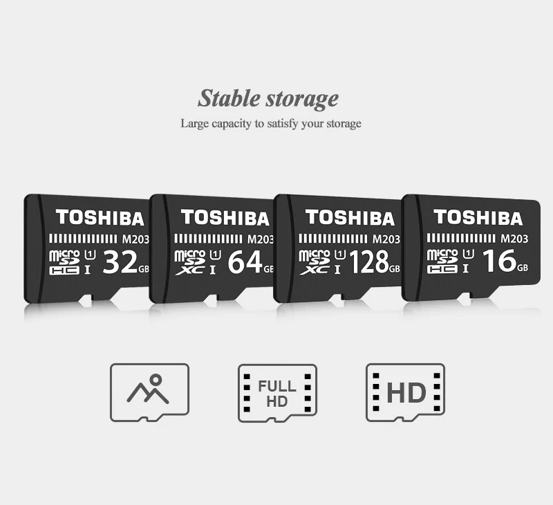 Оригинальный TOSHIBA флэш-карты M203 100 МБ/с. микро SD карты UHS-I 16 Гб оперативной памяти, 32 Гб встроенной памяти SDHC 64 Гб 128 ГБ SDXC U1 C10 полный карта HD TF