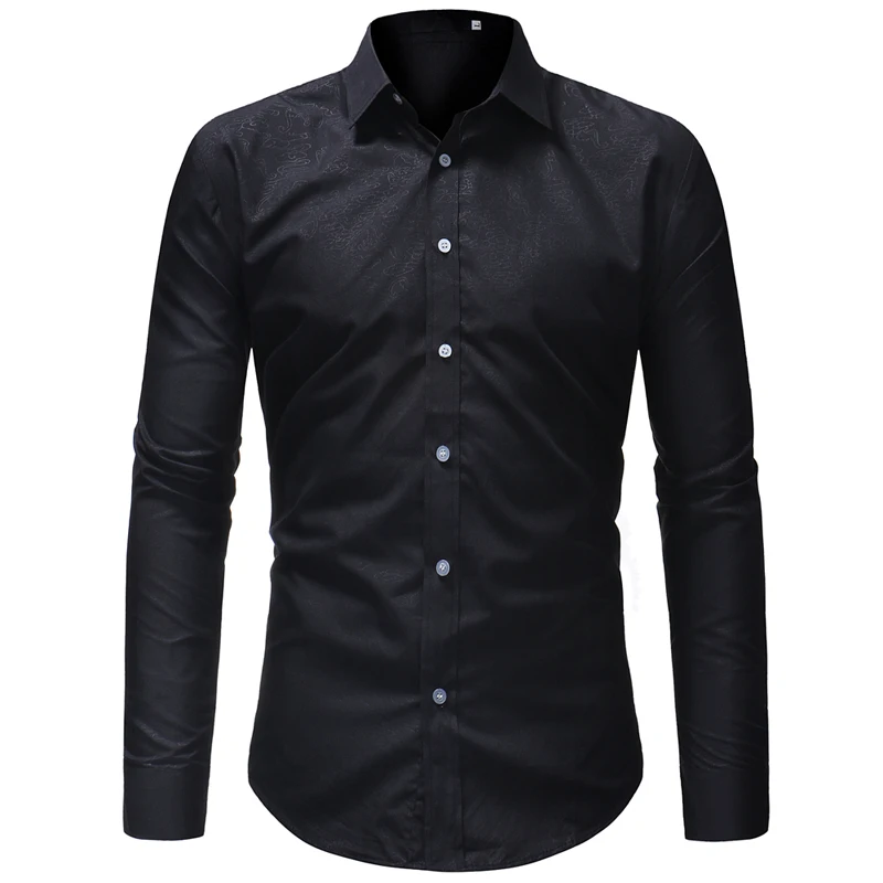 Новый Для мужчин s брендовая одежда 2019 Для мужчин принт Camisa Hombre рубашка Мода Для мужчин; Повседневная Удобная хлопковая куртка с длинными