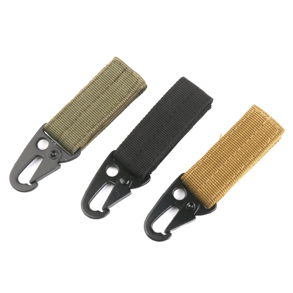

1 Pcs Molle Hanging Belt Carabiner with Double Thick Webbing Key Hook Webbing Buckle Accessories for Trekking Mountaineering