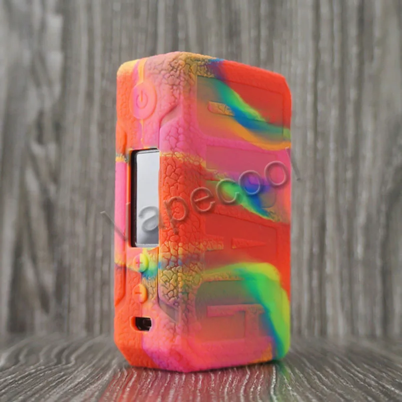 Чехол с текстурой для VOOPOO DRAG 2 177W TC BOX MOD, противоскользящий силиконовый чехол, кожный деколь, подходит для Vape VOOPOO DRAG V2 - Цвет: Rainbow