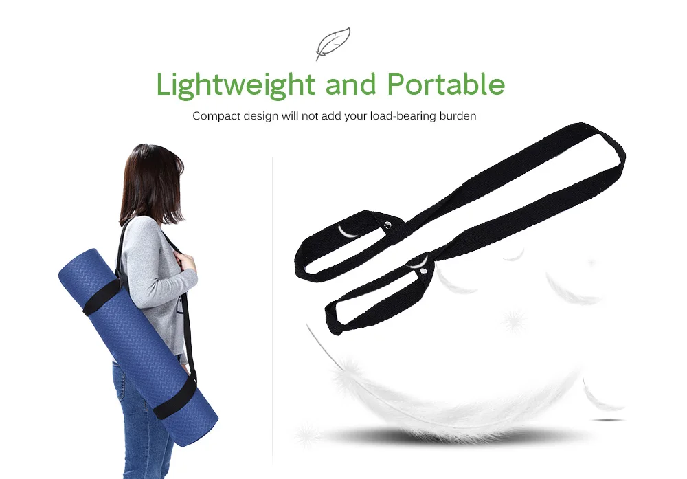 Adjustable Cotton Yoga Mat Carrying Belt Stretch Shoulder Strap for Gym Sport Exercise