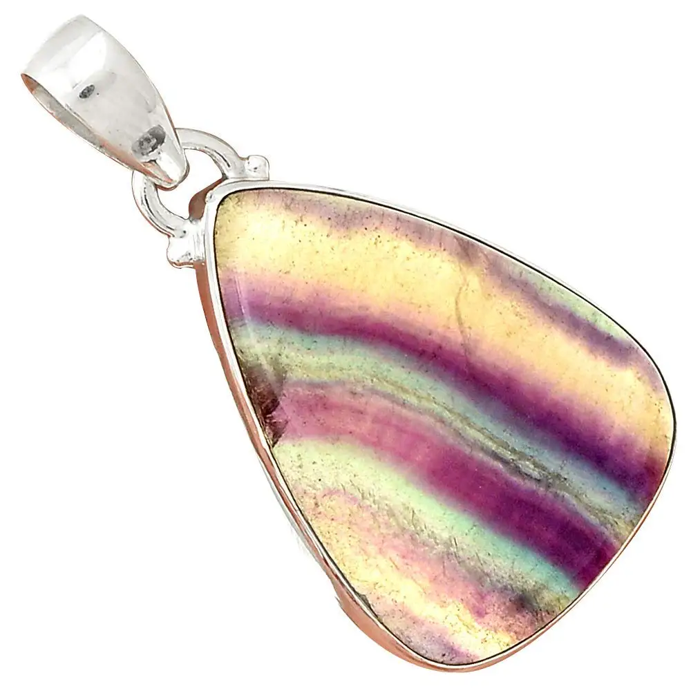 

Nature MULTI FLOURITE Pendant 925 Sterling Silver, 45 mm, MHBAP5327