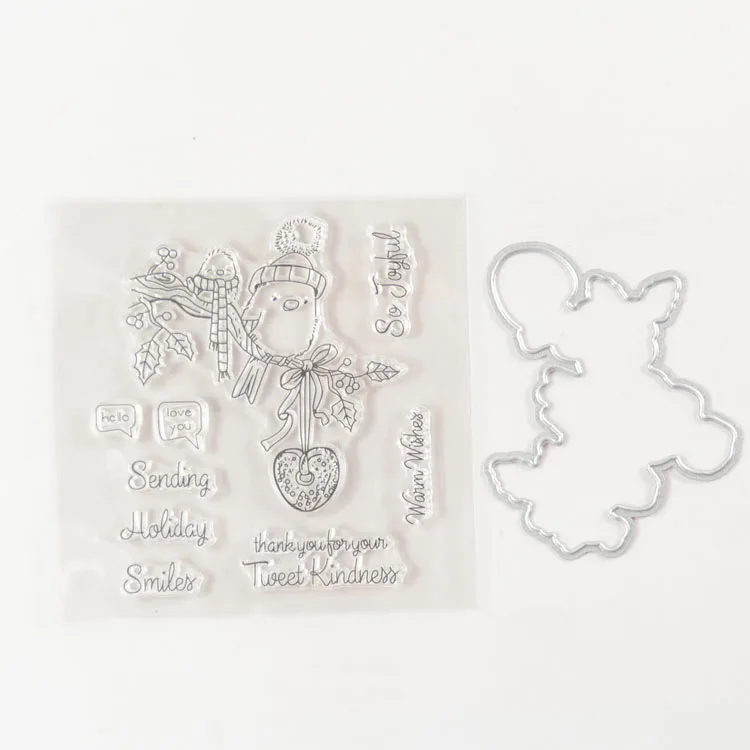 

Christmas bird Transparent Clear Silicone Stamps for DIY Scrapbooking/Card Making/Kids Fun Decoration Supplies