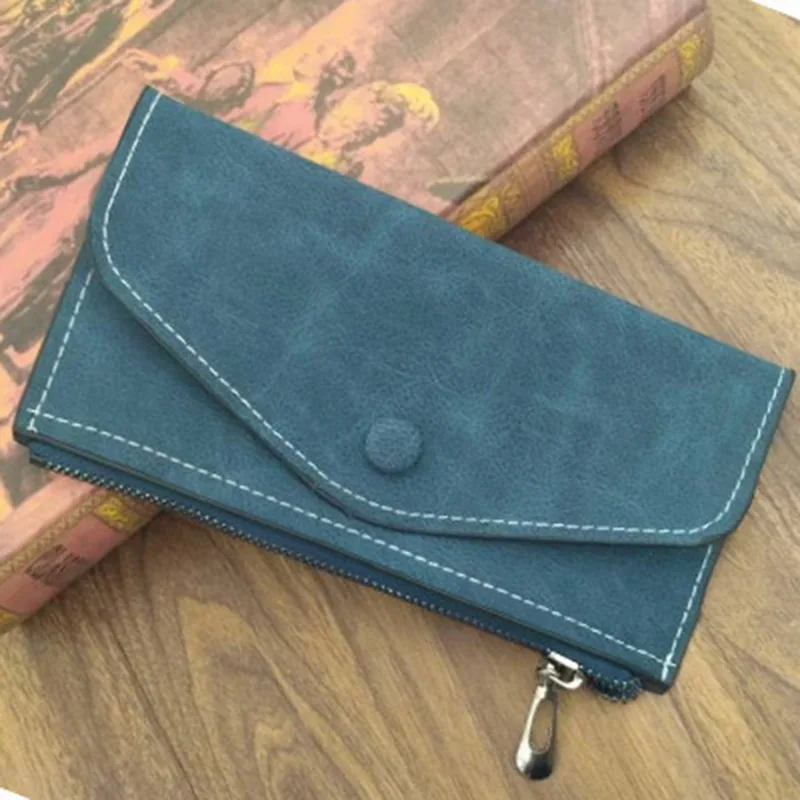 

Women's Long Wallet Zipper Scrub Ultra-Thin Casual Envelope Wallet