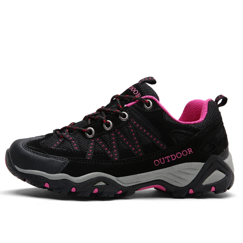 Походные тактические ботинки женские и мужские альпинистские треккинговые ботинки Нескользящие уличные спортивные дышащие кеды сетчатая обувь для кемпинга - Цвет: black