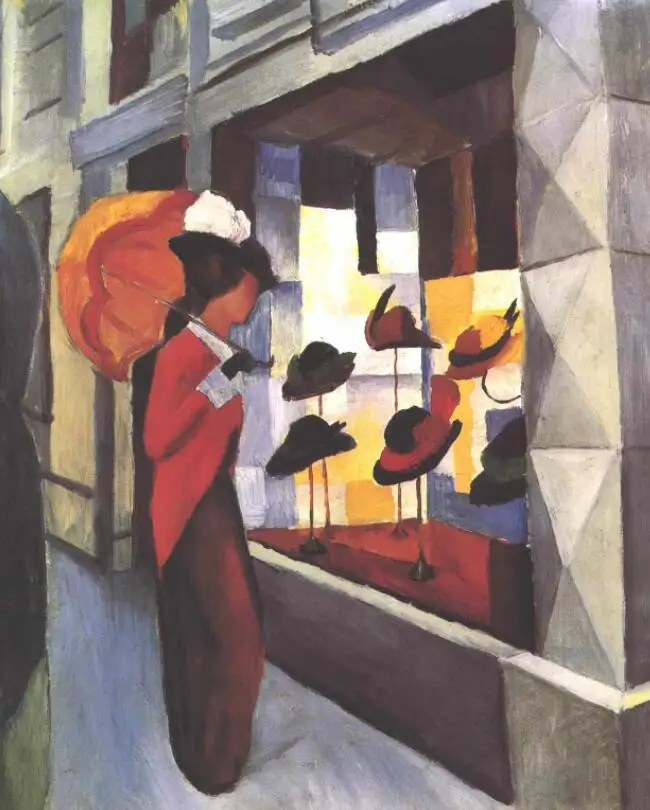 

High quality Oil painting Canvas Reproductions The Hat Shop (1913) By August Macke hand painted