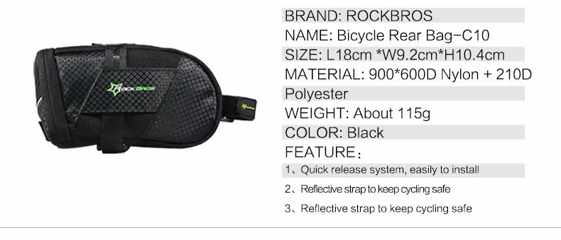 Best ROCKBROS Bicycle Bike Rear Bag Rainproof Nylon Bike Saddle Tube Bag Outdoor Cycling Mountain Bike Back Seat Tail Pouch Package 14 Best ROCKBROS Bicycle Bike Rear Bag Rainproof Nylon Bike Saddle Tube Bag Outdoor Cycling Mountain Bike Back Seat Tail Pouch Package 14