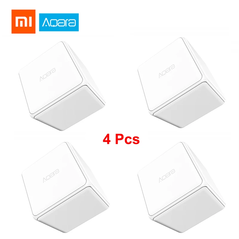 Xiaomi Aqara Magic Cube Control Zigbee Version Controlled by Six Actions For Smart Home Device Magic Cube Work With Mi Home App - Цвет: 4pcs magic cube