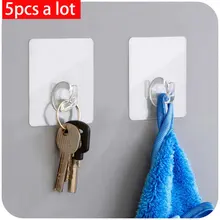 5 pcs/vanzlife lijm zuignappen transparante sterke haken voor de keuken rek muur hanger op de badkamer lijm haak muur(China)