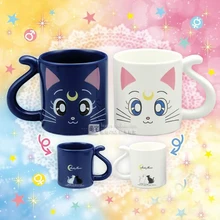 2 pieces / lot 1pairs Cute Anime Sailor Moon Crystal Cat Coffee Mug Cartoon Water Milk Cups Creative Gifts for collection