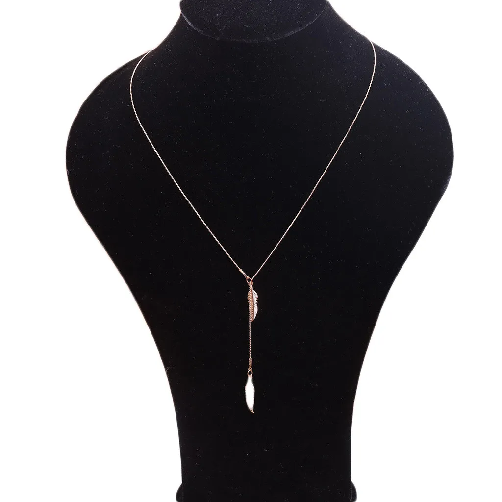 Fashion ladies necklace simple temperament wild new adjustable leaf pendant ladies necklace Dames ketting#Y-new-28