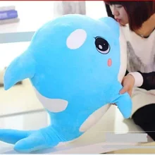 Большой милые плюшевые Дельфин игрушки синий чучело дельфин высокое качество КИТ кукла подарок на день рождения игрушки около 70x50 см