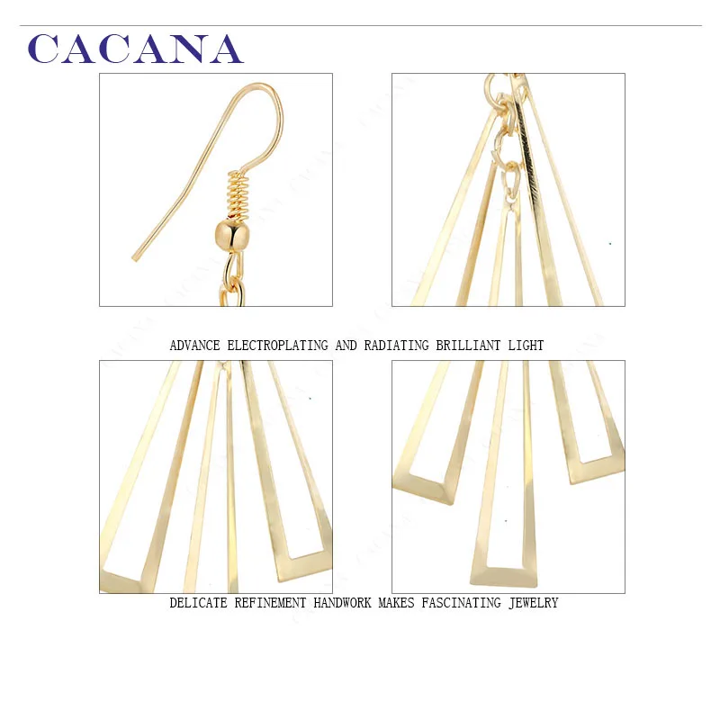 CACANA Dangle Long Earrings Hollow Rectangle Style For Women Bijouterie Hot Sale No.A87 A88