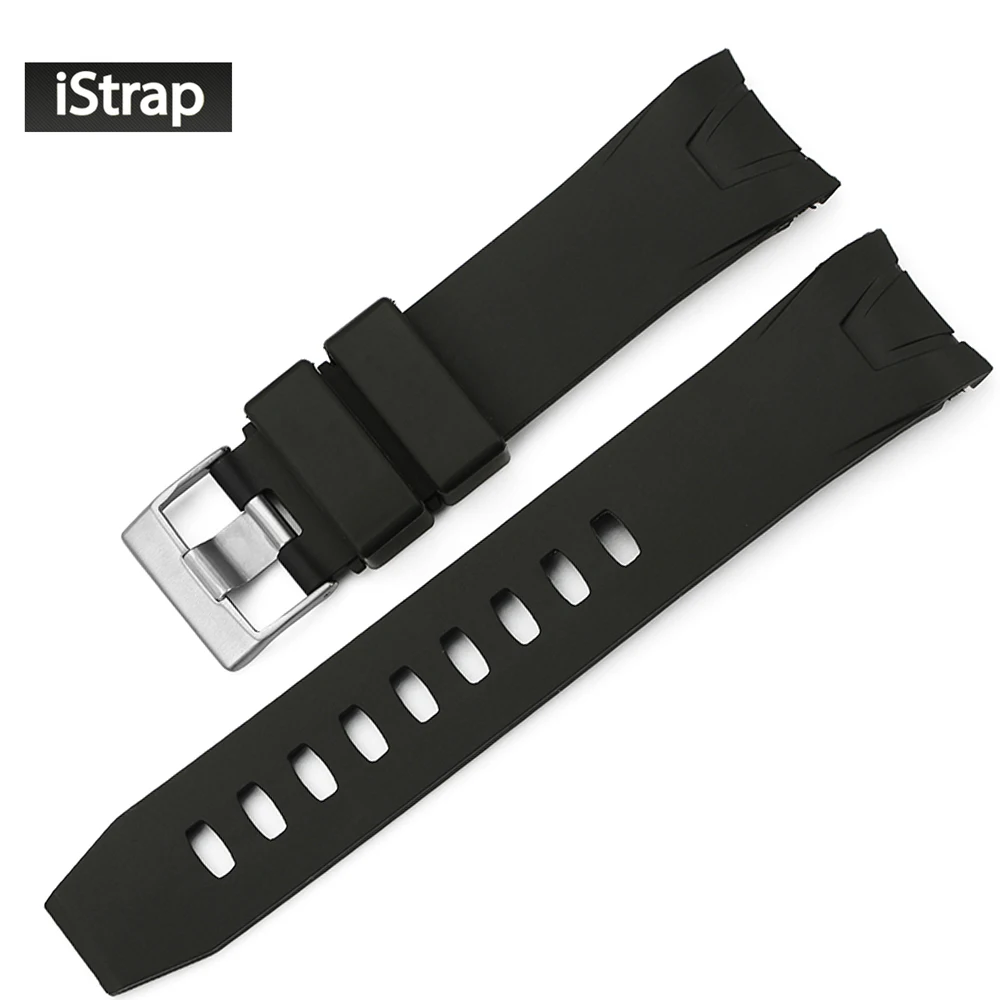 IStrap 22 мм черный резиновый ремешок для часов с изогнутым концом сменный Omega Seamaster
