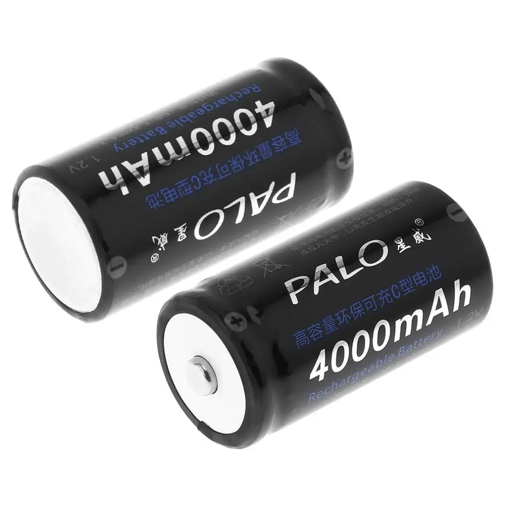 Günstig PALO 4 stücke 4000mAh 1,2 V C Größe Ni Mh Akku mit Geringe Selbstentladung für Haushalt Taschenlampe wasser Heizung Spielzeug