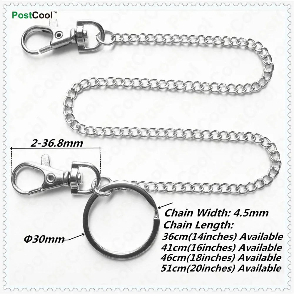 PostCool 14 &quot16&quot 18 &quotметаллический держатель для ключей 14&quot 16 &quot18&quot 20 кошелек цепи