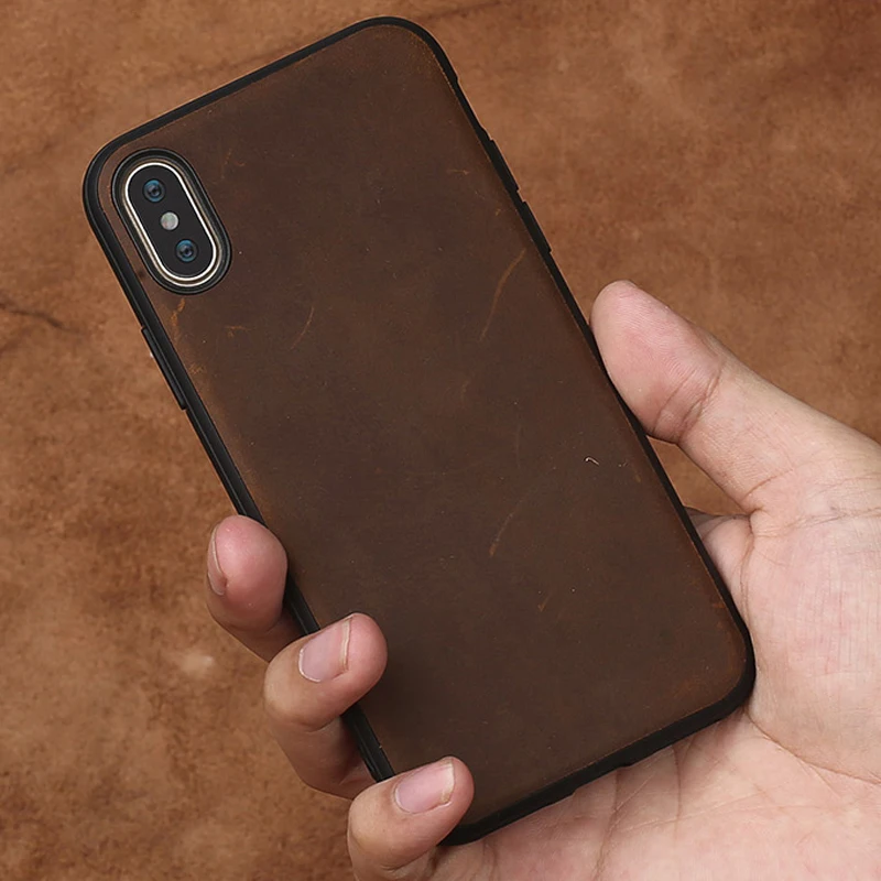 Best Retro Genuine PULL UP Leather phone case for iphone X 11 11 Pro Max XS XR xsmax 6 6s 5 5s se 7 8 plus 360 full protection cover