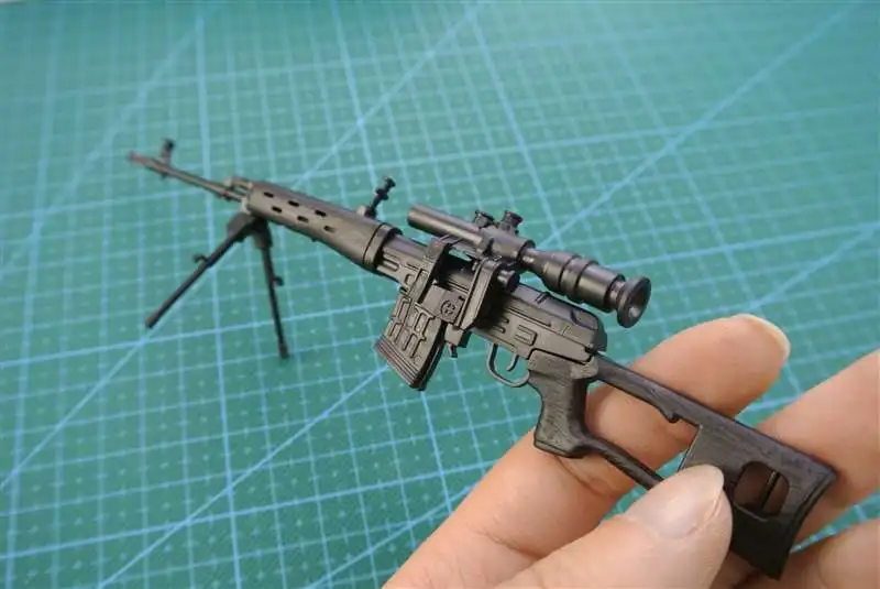 1:6 SVD снайперская винтовка 1:6 пистолет Модель с черным покрытием пластиковая военная модель аксессуары для 1" экшен-фигурки дисплей и коллекция