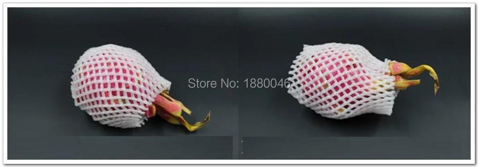 wholesale New Fruit foam white EPE Foam mesh sleeve net Thick fruit foam sleeve net for pitaya packing material 16cm*7cm 740pcs
