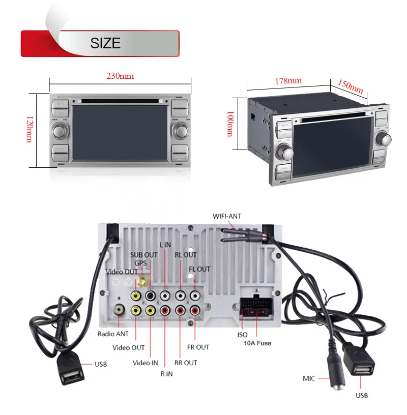 Top Quad Core Android 5.1.1 Car DVD Stereo for Ford Focus 1999 2000 2001 2002 2003 2004 2005 2006 2007 2008 GPS Bluetooth Radio 3G 18