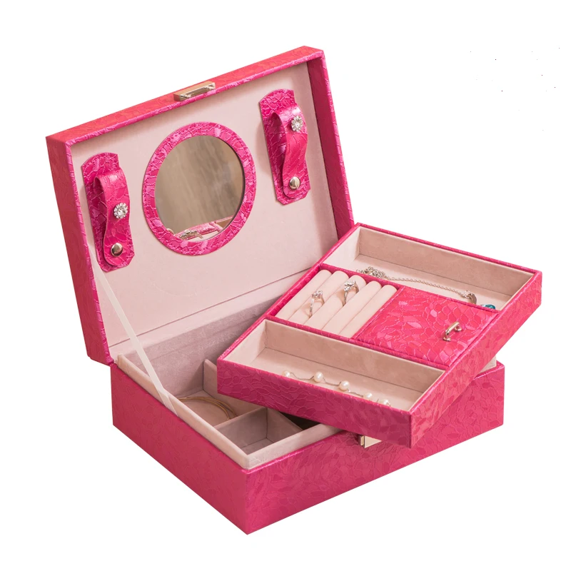 European Style Jewelry Box Home Organizer Jewellery Storage Bin for Earings Rings