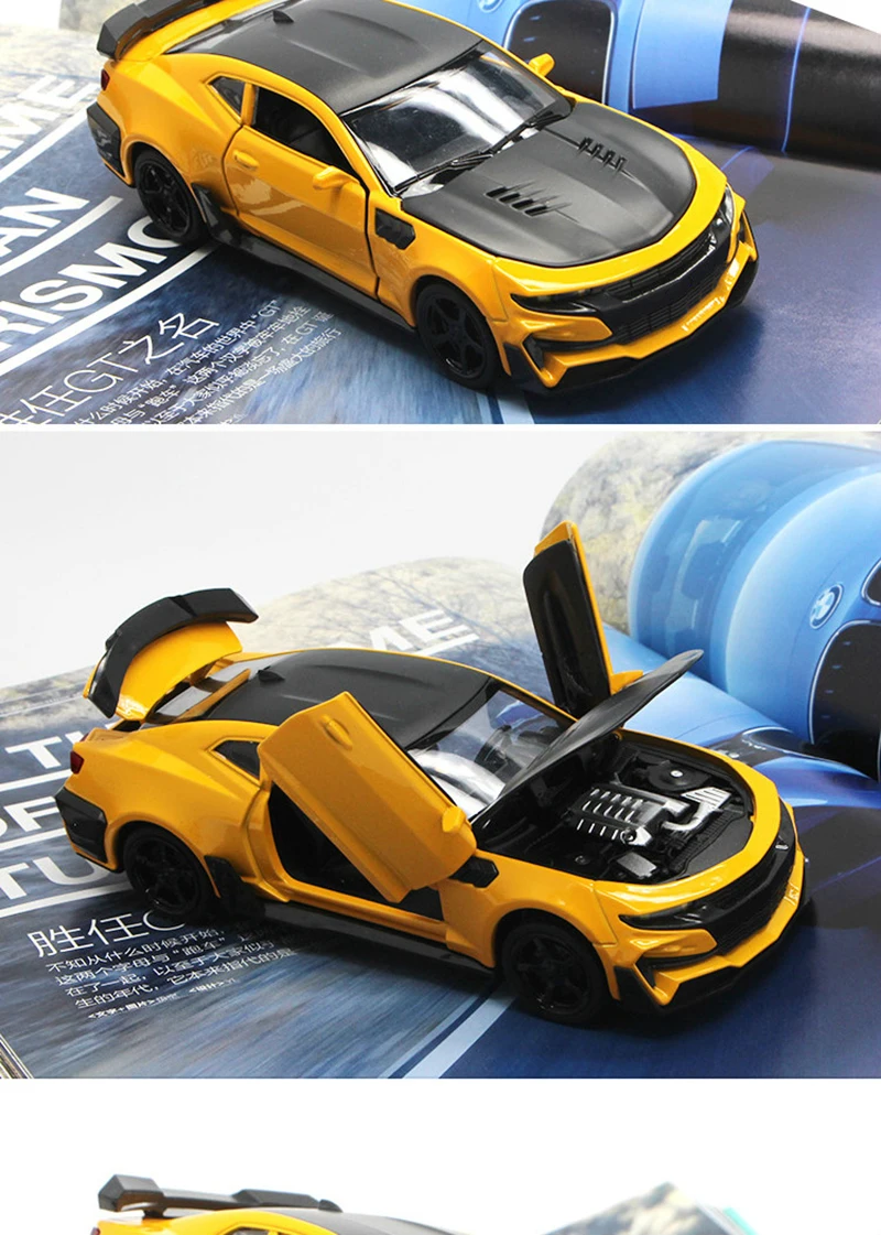 Camaro 1/32 масштаб спортивных автомобилей модель Diecast автомобиля игрушки горячие моделирование модели автомобилей колеса быстро сплава авто и яростный игрушка для мальчиков