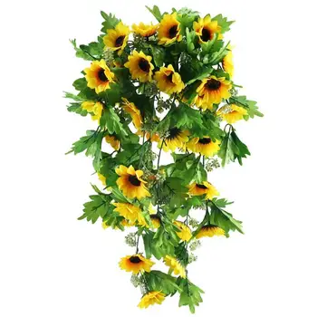 

Beautiful Artificial Sunflower Garland Decorative Wall Flower Garland Hanging Sunflower Vine Wall Flower Vine