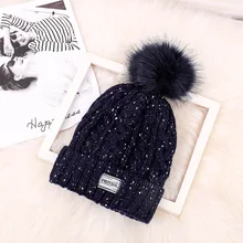 Зимняя Осенняя вязаная шапка, модная черная шапка для мужчин и женщин, хлопковая теплая шапка с помпоном в стиле хип-хоп, женская шапка с капюшоном