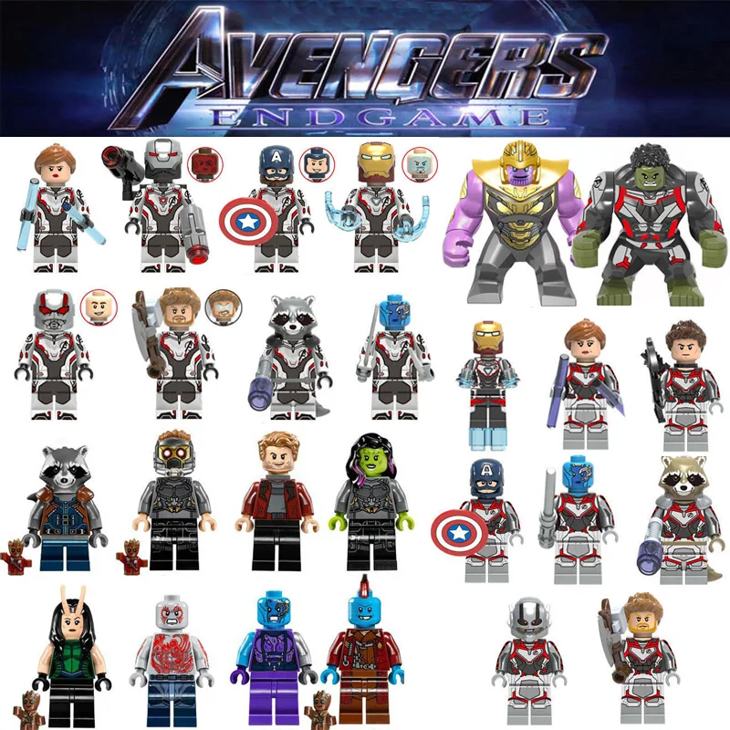 

26Pcs/lot Super Heroes Building Blocks Marvel Avengers 4 Infinity War Machine Figures Iron Man Thanos Endgame Toys