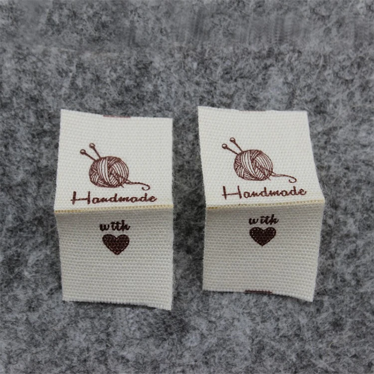 

Free shipping Handmade Labels Cotton Fabric Printing tags For Garment bags Sewing Accessories