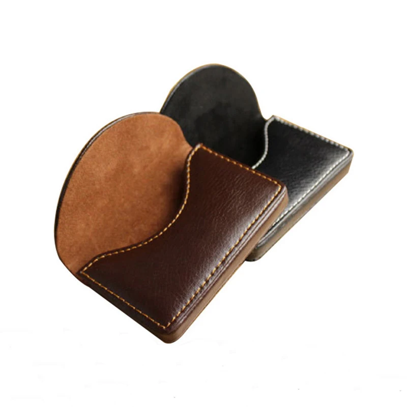 

1pc Solid Color Men Business Card Holder PU Leather Cardholder for Plastic Paper Cards Credit Card Case Mini Portable Wallets