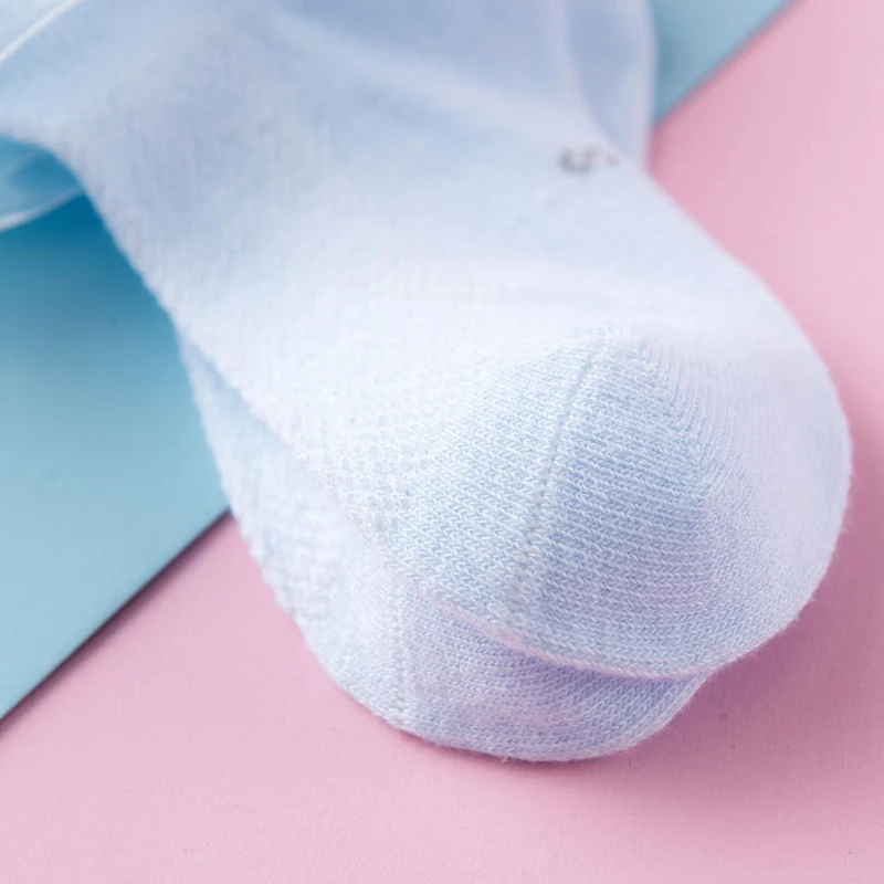 Летние От 2 до 8 лет, детские носки для девочек с кружевами, Kawaii, дышащие сетчатые короткие носки, белые, розовые, синие хлопковые носки для малышей, носки принцессы для девочек