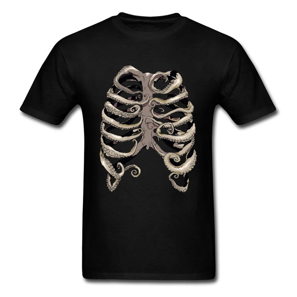 Fitted Men T Shirt Your Rib Is an Octopus 3D Printed T-shirts Cotton Fabric Short Sleeve Printed On Tops Tees O-Neck Your Rib Is an Octopus black