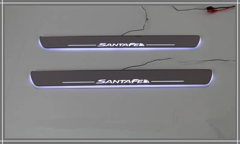 WOOBEST водонепроницаемый ультратонкий акриловый светодиодный порог для hyundai Santa Fe 2010-12, светодиодный движущийся скребок для очистки ног на двери, тропинка света