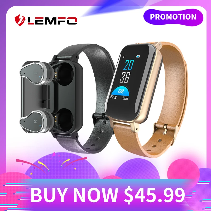 LEMFO T89 Newest AI Smart Watch With Bluetooth Earphone Smart Wristband  Heart Rate Monitor Long Time Standby Sport Watch Men|Smart Watches| -  AliExpress
