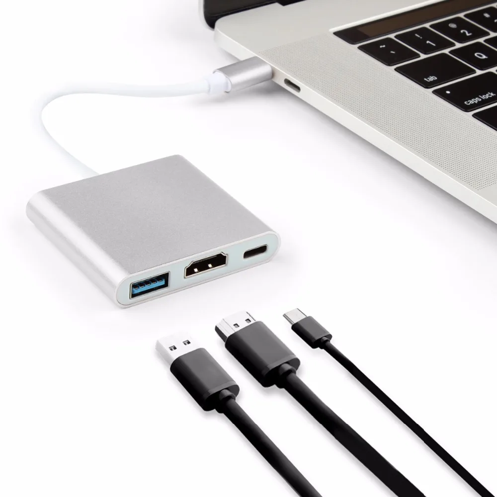 Многопортовый адаптер USB 3,1 порт в 1 USB 3,0 порты+ концентратор HDMI+ зарядное устройство типа C Conventor для нового MacBook Pro 13 15/retina 12