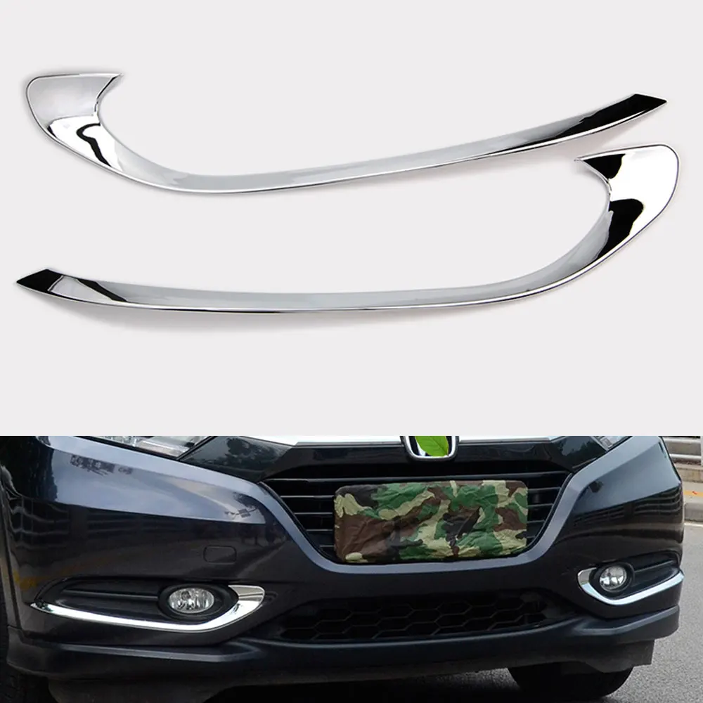Fit For Honda HR V HRV Chrome Front Fog Light Cover Trim Bumper Molding Accentin Chromium