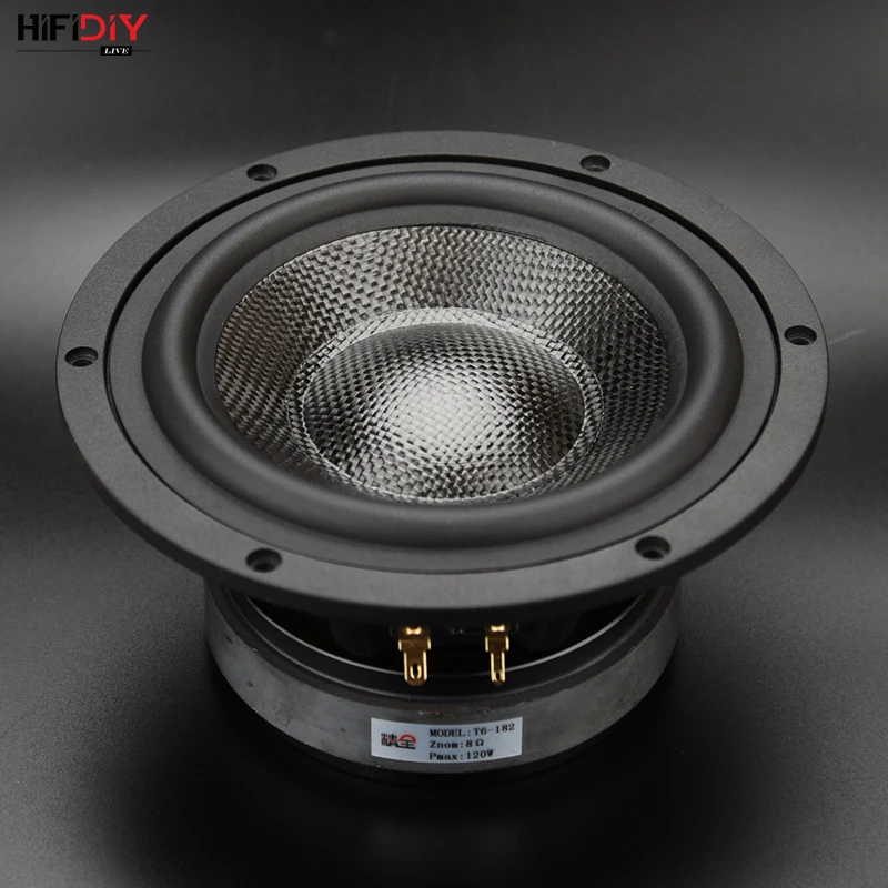 HIFIDIY LIVE AUDIO 7,1 дюймов 6," Midbass НЧ динамик 8OHM 120 Вт литой Алюминиевый Fram углеродное волокно громкоговоритель T6-182A